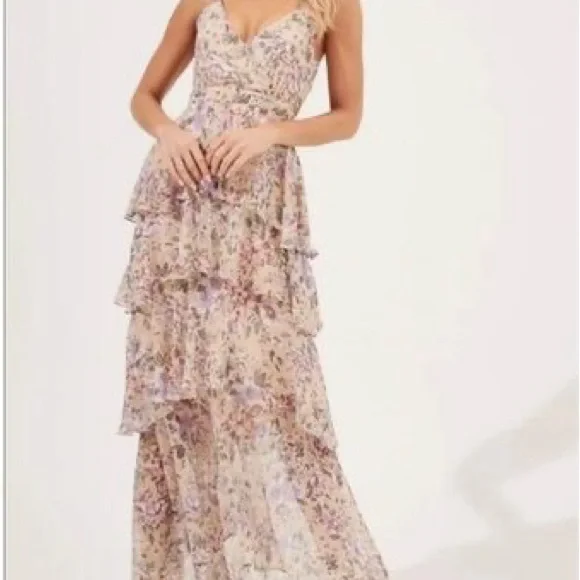 Astr Dresses Astr The Label Rosana Floral Tiered Ruffle Maxi